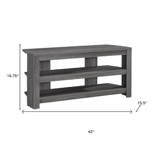 HomeRoots 42" Modern Open Shelving TV Stand - Versatile Console Table with Stylish Two-Tone Design for Any Room Grey 332878