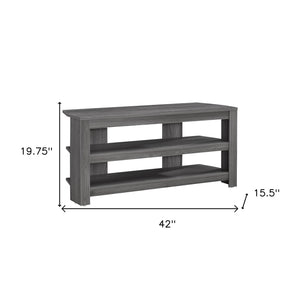 Homeroots 42" Ash Gray Open Shelving Tv Stand Grey Manufactured Wood 332878