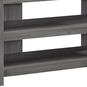 Homeroots 42" Ash Gray Open Shelving Tv Stand Grey Manufactured Wood 332878