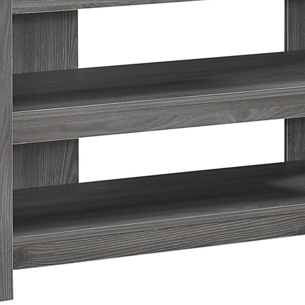 Homeroots 42" Ash Gray Open Shelving Tv Stand Grey Manufactured Wood 332878