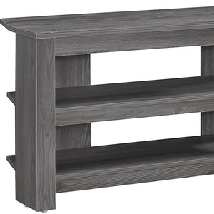 Homeroots 42" Ash Gray Open Shelving Tv Stand Grey Manufactured Wood 332878