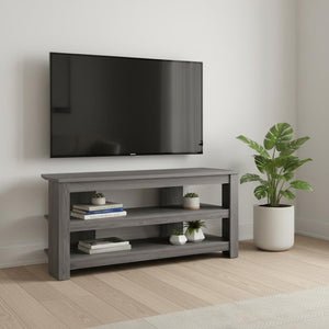 HomeRoots 42" Modern Open Shelving TV Stand - Versatile Console Table with Stylish Two-Tone Design for Any Room Grey 332878