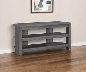 Homeroots 42" Ash Gray Open Shelving Tv Stand Grey Manufactured Wood 332878