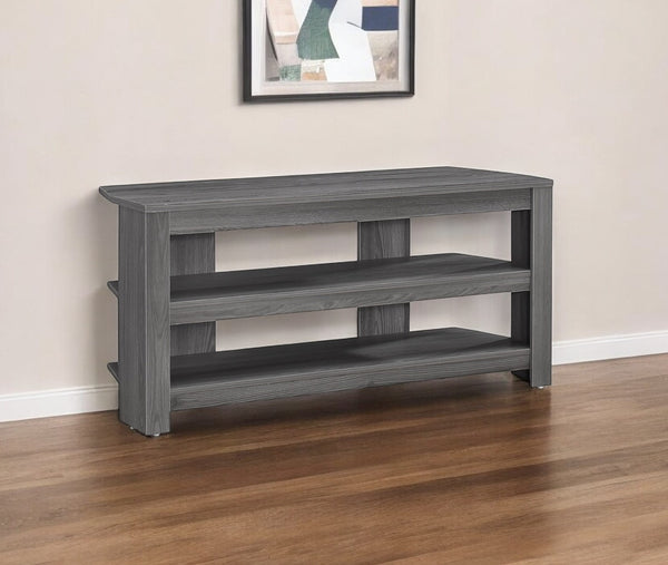 Homeroots 42" Ash Gray Open Shelving Tv Stand Grey Manufactured Wood 332878