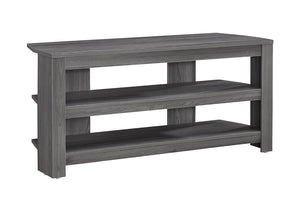 HomeRoots 42" Modern Open Shelving TV Stand - Versatile Console Table with Stylish Two-Tone Design for Any Room Grey 332878