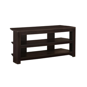 Homeroots 42" Dark Brown Open Shelving Tv Stand Cappuccino Manufactured Wood 332880