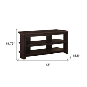Homeroots 42" Dark Brown Open Shelving Tv Stand Cappuccino Manufactured Wood 332880