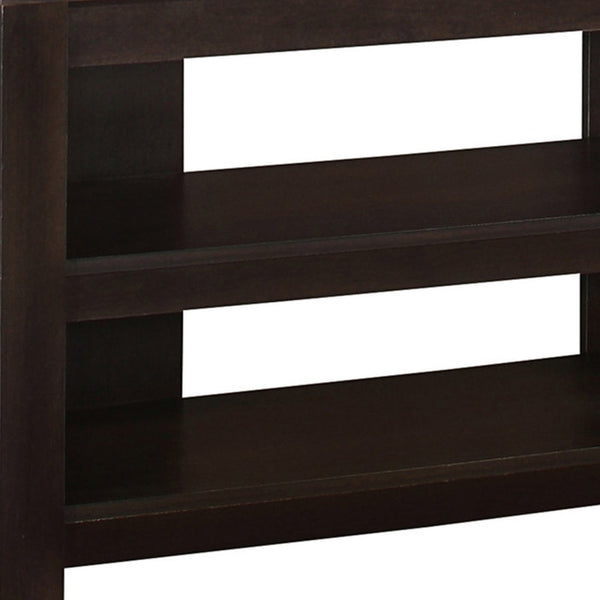 Homeroots 42" Dark Brown Open Shelving Tv Stand Cappuccino Manufactured Wood 332880