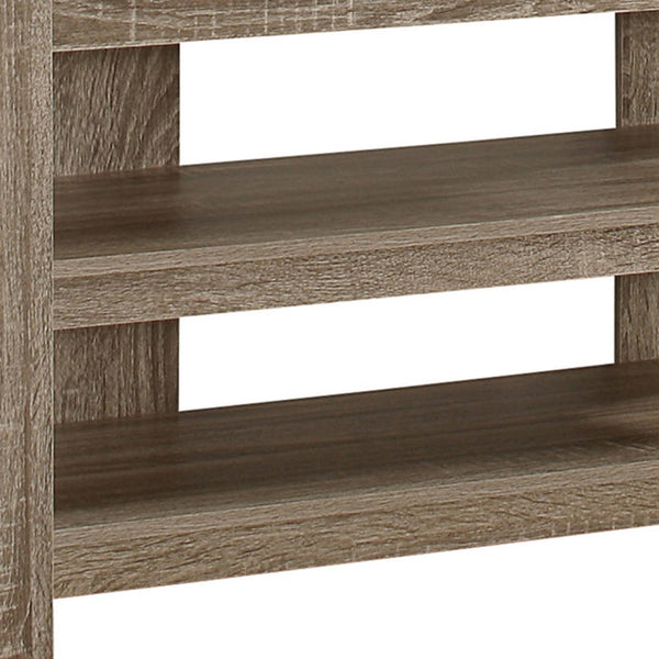 Homeroots 42" Brown Open Shelving Tv Stand Dark Taupe Manufactured Wood 332881