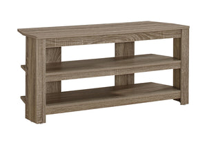 HomeRoots 42" Modern Open Shelving TV Stand - Versatile Console Table with Stylish Two-Tone Design for Any Room Dark Taupe 332881