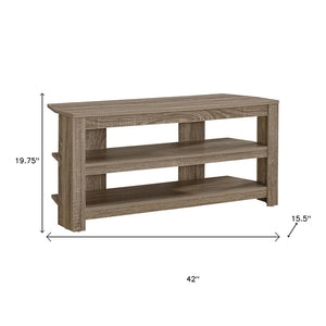 HomeRoots 42" Modern Open Shelving TV Stand - Versatile Console Table with Stylish Two-Tone Design for Any Room Dark Taupe 332881