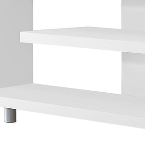 HomeRoots 60" Dark Brown Enclosed Storage TV Stand with Stylish Open Shelving for Organized Living Spaces White,Silver 332883