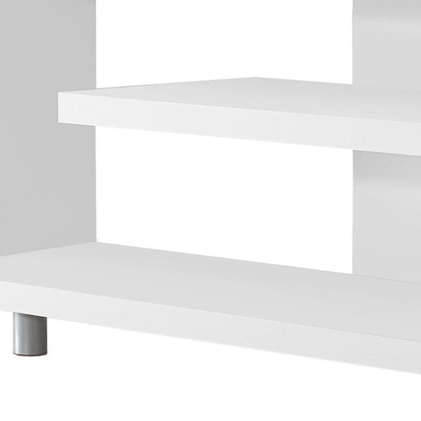 HomeRoots 60" Dark Brown Enclosed Storage TV Stand with Stylish Open Shelving for Organized Living Spaces White,Silver 332883