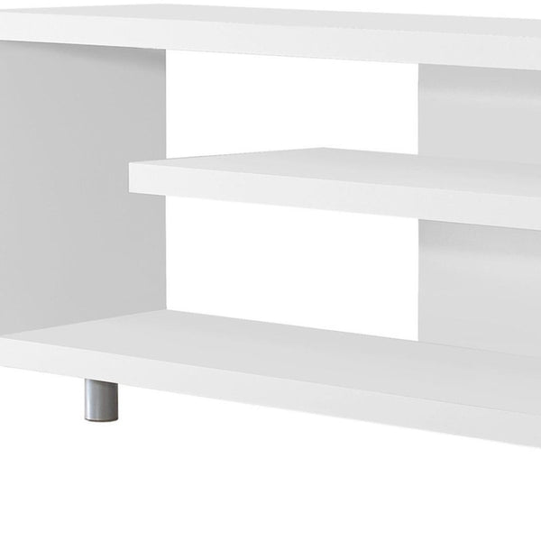 HomeRoots 60" Dark Brown Enclosed Storage TV Stand with Stylish Open Shelving for Organized Living Spaces White,Silver 332883