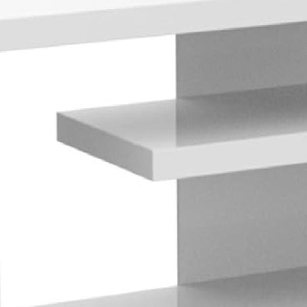 Homeroots 60" White Open Shelving Tv Stand White,Silver Manufactured Wood 332883