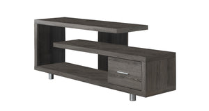 Homeroots 60" Deep Taupe Open Shelving Tv Stand Dark Taupe,Silver Manufactured Wood 332884