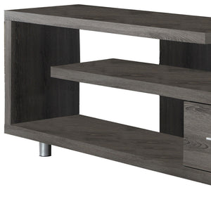 Homeroots 60" Deep Taupe Open Shelving Tv Stand Dark Taupe,Silver Manufactured Wood 332884