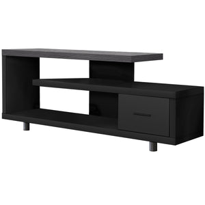 Homeroots 16" Black And Gray Open Shelving Tv Stand Black,Grey Manufactured Wood 332885