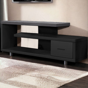 Homeroots 16" Black And Gray Open Shelving Tv Stand Black,Grey Manufactured Wood 332885