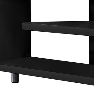 Homeroots 16" Black And Gray Open Shelving Tv Stand Black,Grey Manufactured Wood 332885