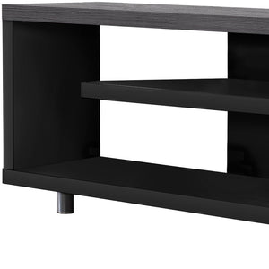 Homeroots 16" Black And Gray Open Shelving Tv Stand Black,Grey Manufactured Wood 332885