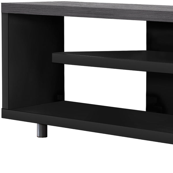 Homeroots 16" Black And Gray Open Shelving Tv Stand Black,Grey Manufactured Wood 332885