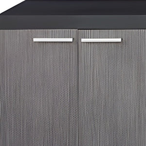 Homeroots 60" Black And Gray Cabinet Enclosed Storage Tv Stand Black,Grey,Silver Manufactured Wood 332889