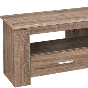 Homeroots 47" Deep Taupe Open Shelving Tv Stand  Manufactured Wood 332893