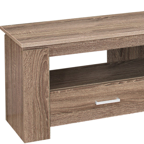 Homeroots 47" Deep Taupe Open Shelving Tv Stand  Manufactured Wood 332893