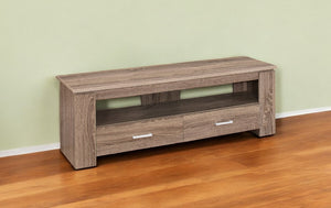 Homeroots 47" Deep Taupe Open Shelving Tv Stand  Manufactured Wood 332893