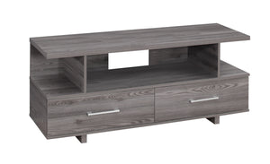 Homeroots 48" Gray Open Shelving Entertainment Center Grey Manufactured Wood 332896