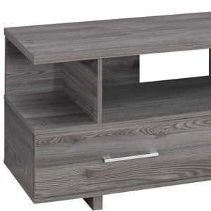 Homeroots 48" Gray Open Shelving Entertainment Center Grey Manufactured Wood 332896