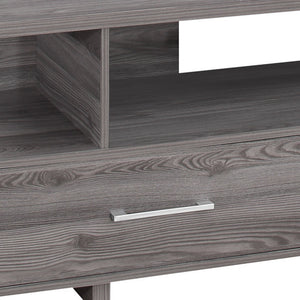 Homeroots 48" Gray Open Shelving Entertainment Center Grey Manufactured Wood 332896