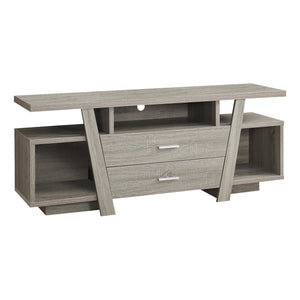 Homeroots 60" Deep Taupe Open Shelving Tv Stand Dark Taupe Manufactured Wood 332932