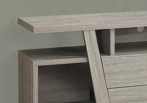 HomeRoots 60" Deep Taupe Open Shelving TV Stand - Stylish Console for Versatile Media Storage and Display Dark Taupe 332932