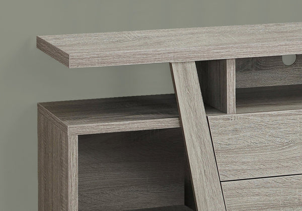 HomeRoots 60" Deep Taupe Open Shelving TV Stand - Stylish Console for Versatile Media Storage and Display Dark Taupe 332932
