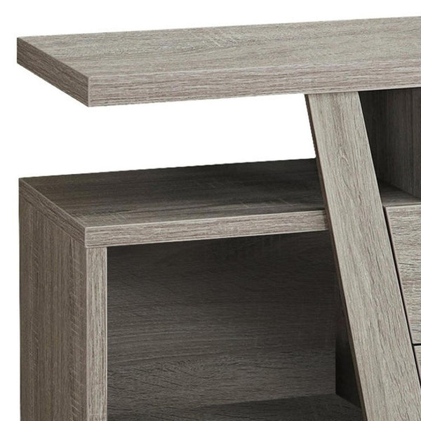 HomeRoots 60" Deep Taupe Open Shelving TV Stand - Stylish Console for Versatile Media Storage and Display Dark Taupe 332932