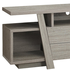 Homeroots 60" Deep Taupe Open Shelving Tv Stand Dark Taupe Manufactured Wood 332932