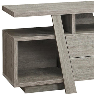 HomeRoots 60" Deep Taupe Open Shelving TV Stand - Stylish Console for Versatile Media Storage and Display Dark Taupe 332932