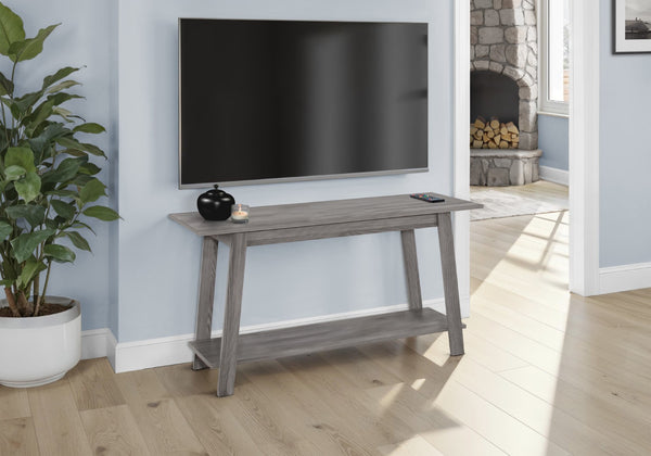 HomeRoots 42" Open Shelving TV Stand - Modern Design for Living Room, Bedroom & Office with Versatile Storage Options Grey 332940