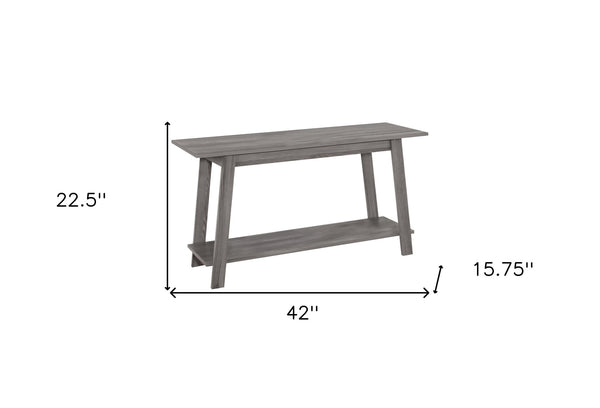 Homeroots 42" Gray Open Shelving Tv Stand Grey Manufactured Wood 332940