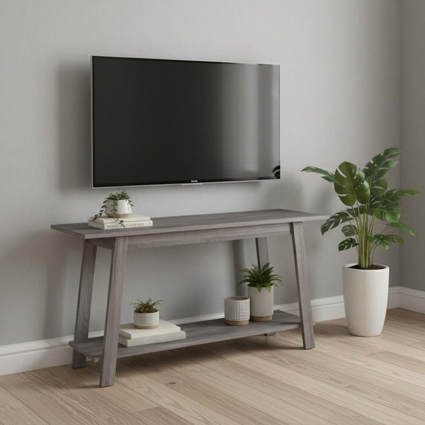 HomeRoots 42" Open Shelving TV Stand - Modern Design for Living Room, Bedroom & Office with Versatile Storage Options Grey 332940