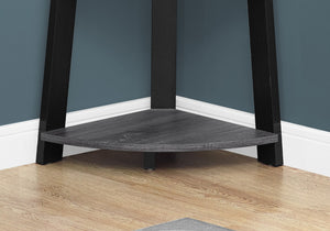 HomeRoots 71" Espresso Wood Five-Tier Corner Bookcase for Stylish Storage and Display in Any Room Grey,Black 332941