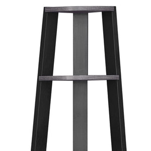 HomeRoots 71" Espresso Wood Five-Tier Corner Bookcase for Stylish Storage and Display in Any Room Grey,Black 332941