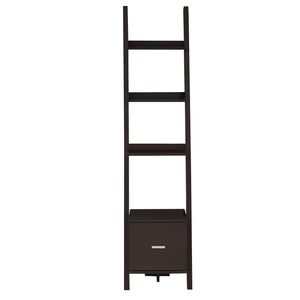 Homeroots 69" Cappuccino Wood Ladder Bookcase Cappuccino  332947