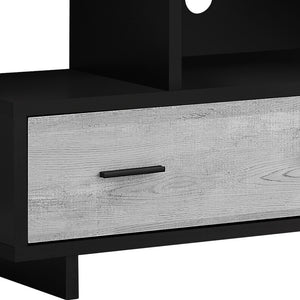 Homeroots 47" Black And Gray Open Shelving Tv Stand Black,Grey Manufactured Wood 332959