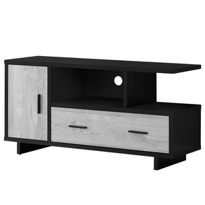 Homeroots 47" Black And Gray Open Shelving Tv Stand Black,Grey Manufactured Wood 332959
