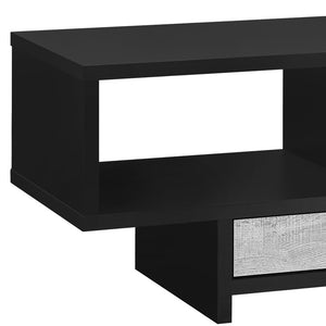 Homeroots 42" Black And Gray Coffee Table With Drawer And Two Shelves Black,Grey  332961