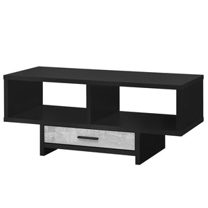 Homeroots 42" Black And Gray Coffee Table With Drawer And Two Shelves Black,Grey  332961