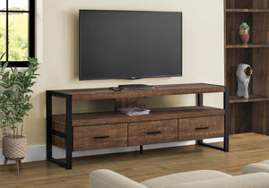 HomeRoots 59" Enclosed Storage TV Stand - Sleek Multi-Functional Design for Living Room, Office & More Brown,Black 332966